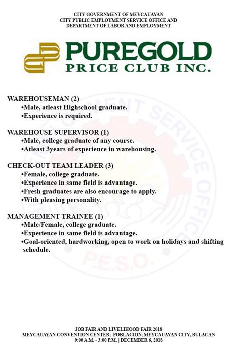 Puregold Job Hiring Work, Jobs .